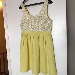 Yellow and white crochet dress